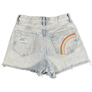 Pacsun high rise cut off denim shorts with rainbow